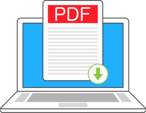 Download PDF button on laptop screen